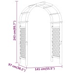 vidaXL Arcadă cu spalier, 141x97x243 cm, lemn masiv de pin tratat vidaXL Arcadă cu spalier, 141x97x243 cm, lemn masiv de pin tratat