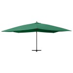 vidaXL Umbrelă în consolă de grădină, stâlp lemn, verde, 400x300 cm vidaXL Umbrelă în consolă de grădină, stâlp lemn, verde, 400x300 cm