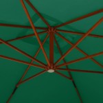 vidaXL Umbrelă în consolă de grădină, stâlp lemn, verde, 400x300 cm vidaXL Umbrelă în consolă de grădină, stâlp lemn, verde, 400x300 cm