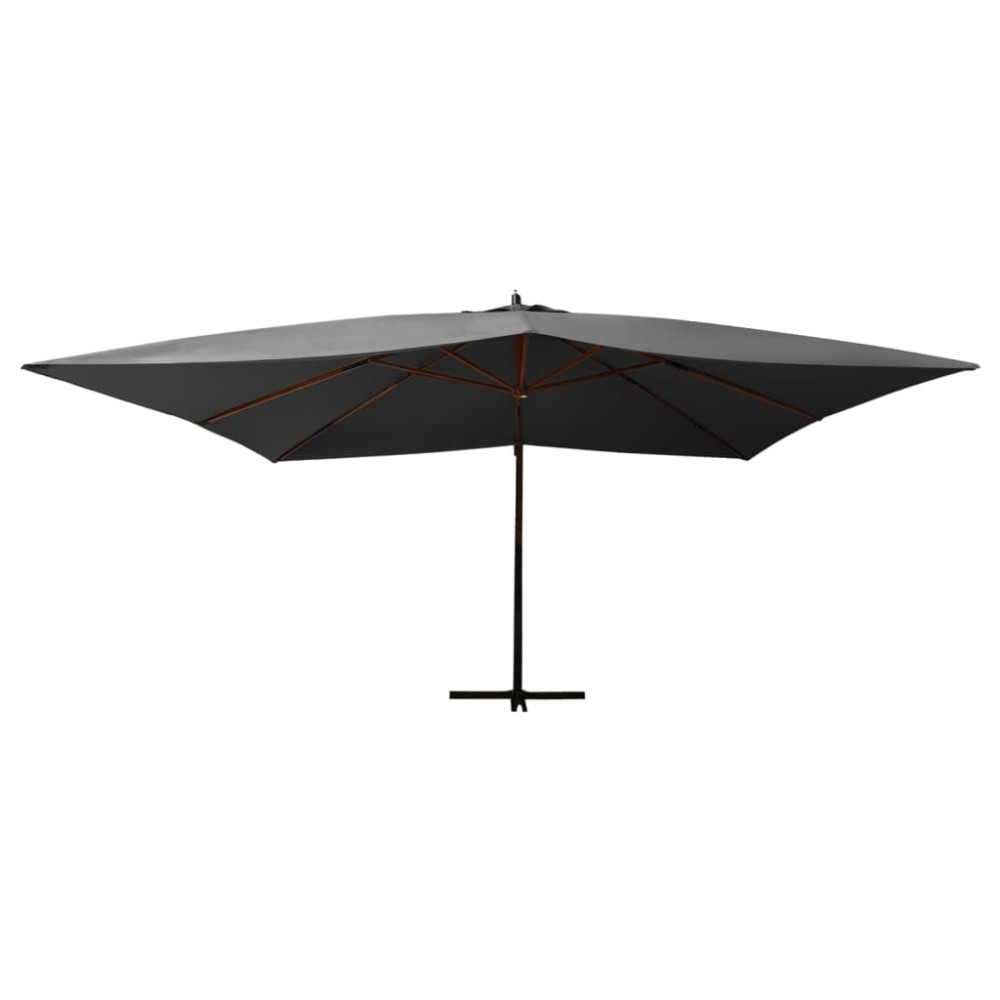 vidaXL Umbrelă în consolă cu stâlp din lemn, antracit, 400 x 300 cm