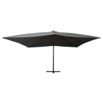 vidaXL Umbrelă în consolă cu stâlp din lemn, antracit, 400 x 300 cm vidaXL Umbrelă în consolă cu stâlp din lemn, antracit, 400 x 300 cm
