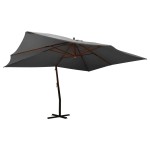 vidaXL Umbrelă în consolă cu stâlp din lemn, antracit, 400 x 300 cm vidaXL Umbrelă în consolă cu stâlp din lemn, antracit, 400 x 300 cm