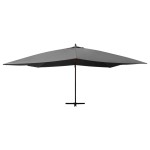 vidaXL Umbrelă în consolă cu stâlp din lemn, antracit, 400 x 300 cm vidaXL Umbrelă în consolă cu stâlp din lemn, antracit, 400 x 300 cm