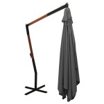 vidaXL Umbrelă în consolă cu stâlp din lemn, antracit, 400 x 300 cm vidaXL Umbrelă în consolă cu stâlp din lemn, antracit, 400 x 300 cm