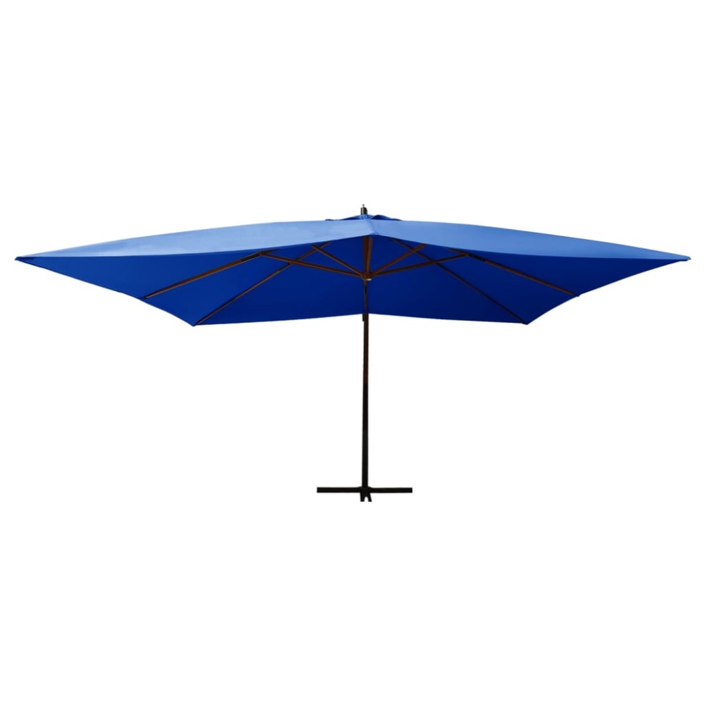 vidaXL Umbrelă de grădină consolă stâlp lemn albastru azur 400 x 300cm