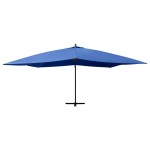 vidaXL Umbrelă de grădină consolă stâlp lemn albastru azur 400 x 300cm