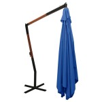 vidaXL Umbrelă de grădină consolă stâlp lemn albastru azur 400 x 300cm