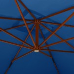vidaXL Umbrelă de grădină consolă stâlp lemn albastru azur 400 x 300cm