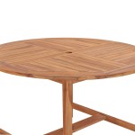 vidaXL Masă de grădină, Ø110x75 cm, lemn masiv de tec