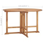vidaXL Masă de grădină pliabilă, Ø110x75 cm, lemn masiv de tec vidaXL Masă de grădină pliabilă, Ø110x75 cm, lemn masiv de tec