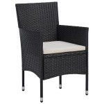 vidaXL Scaune de masă pentru grădină, 2 buc., negru, poliratan vidaXL Scaune de masă pentru grădină, 2 buc., negru, poliratan