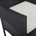 vidaXL Scaune de masă pentru grădină, 2 buc., negru, poliratan vidaXL Scaune de masă pentru grădină, 2 buc., negru, poliratan
