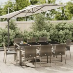 vidaXL Set mobilier grădină cu perne, 9 piese, gri, poliratan vidaXL Set mobilier grădină cu perne, 9 piese, gri, poliratan