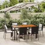 vidaXL Set mobilier de grădină cu perne, 7 piese, negru, poliratan vidaXL Set mobilier de grădină cu perne, 7 piese, negru, poliratan
