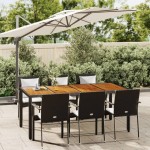 vidaXL Set mobilier de grădină cu perne, 7 piese, negru, poliratan vidaXL Set mobilier de grădină cu perne, 7 piese, negru, poliratan