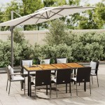 vidaXL Set mobilier de grădină cu perne, 9 piese, negru, poliratan vidaXL Set mobilier de grădină cu perne, 9 piese, negru, poliratan