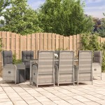 vidaXL Set mobilier grădină cu perne, 9 piese, gri, poliratan vidaXL Set mobilier grădină cu perne, 9 piese, gri, poliratan