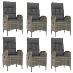 vidaXL Set mobilier grădină cu perne, 9 piese, gri, poliratan