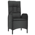 vidaXL Set mobilier de grădină cu perne, 7 piese, negru/gri, poliratan vidaXL Set mobilier de grădină cu perne, 7 piese, negru/gri, poliratan