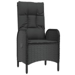 vidaXL Set mobilier de grădină cu perne, 9 piese, negru/gri, poliratan