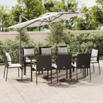 vidaXL Set mobilier de grădină cu perne, 7 piese, negru, poliratan vidaXL Set mobilier de grădină cu perne, 7 piese, negru, poliratan