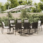 vidaXL Set mobilier de grădină cu perne, 9 piese, negru, poliratan vidaXL Set mobilier de grădină cu perne, 9 piese, negru, poliratan
