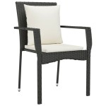 vidaXL Set mobilier de grădină cu perne, 9 piese, negru, poliratan vidaXL Set mobilier de grădină cu perne, 9 piese, negru, poliratan