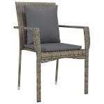 vidaXL Set mobilier de grădină cu perne, 9 piese, negru/gri, poliratan