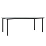 vidaXL Set mobilier de grădină cu perne, 9 piese, negru, poliratan