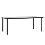 vidaXL Set mobilier de grădină cu perne, 7 piese, negru/gri, poliratan vidaXL Set mobilier de grădină cu perne, 7 piese, negru/gri, poliratan