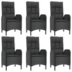 vidaXL Set mobilier de grădină cu perne, 9 piese, negru, poliratan vidaXL Set mobilier de grădină cu perne, 9 piese, negru, poliratan
