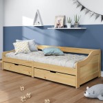 vidaXL Pat de zi cu 2 sertare "IRUN", 90x200 cm, lemn masiv pin vidaXL Pat de zi cu 2 sertare "IRUN", 90x200 cm, lemn masiv pin