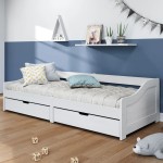vidaXL Pat de zi cu 2 sertare "IRUN", alb, 90x200 cm, lemn masiv pin vidaXL Pat de zi cu 2 sertare "IRUN", alb, 90x200 cm, lemn masiv pin
