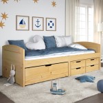 vidaXL Pat de zi cu 5 sertare "IRUN", 90x200 cm, lemn masiv pin vidaXL Pat de zi cu 5 sertare "IRUN", 90x200 cm, lemn masiv pin