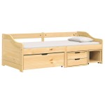 vidaXL Pat de zi cu 3 sertare "IRUN", 90x200 cm, lemn masiv pin vidaXL Pat de zi cu 3 sertare "IRUN", 90x200 cm, lemn masiv pin