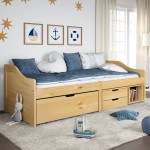 vidaXL Pat de zi cu 3 sertare "IRUN", 90x200 cm, lemn masiv pin vidaXL Pat de zi cu 3 sertare "IRUN", 90x200 cm, lemn masiv pin