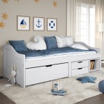 vidaXL Pat de zi cu 3 sertare "IRUN", alb, 90x200 cm, lemn masiv pin vidaXL Pat de zi cu 3 sertare "IRUN", alb, 90x200 cm, lemn masiv pin