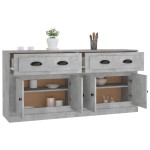 vidaXL Servante, 2 piese, gri beton, lemn prelucrat