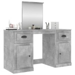 vidaXL Masă de toaletă cu oglindă, gri beton, 130x50x132,5 cm