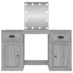 vidaXL Masă de toaletă cu LED, sonoma gri, 130x50x132,5 cm vidaXL Masă de toaletă cu LED, sonoma gri, 130x50x132,5 cm
