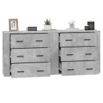 vidaXL Servante, 2 piese, gri beton, lemn prelucrat