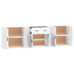 vidaXL Servante, 3 piese, alb, lemn prelucrat vidaXL Servante, 3 piese, alb, lemn prelucrat