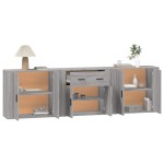 vidaXL Servantă, 3 buc., sonoma gri, lemn prelucrat vidaXL Servantă, 3 buc., sonoma gri, lemn prelucrat