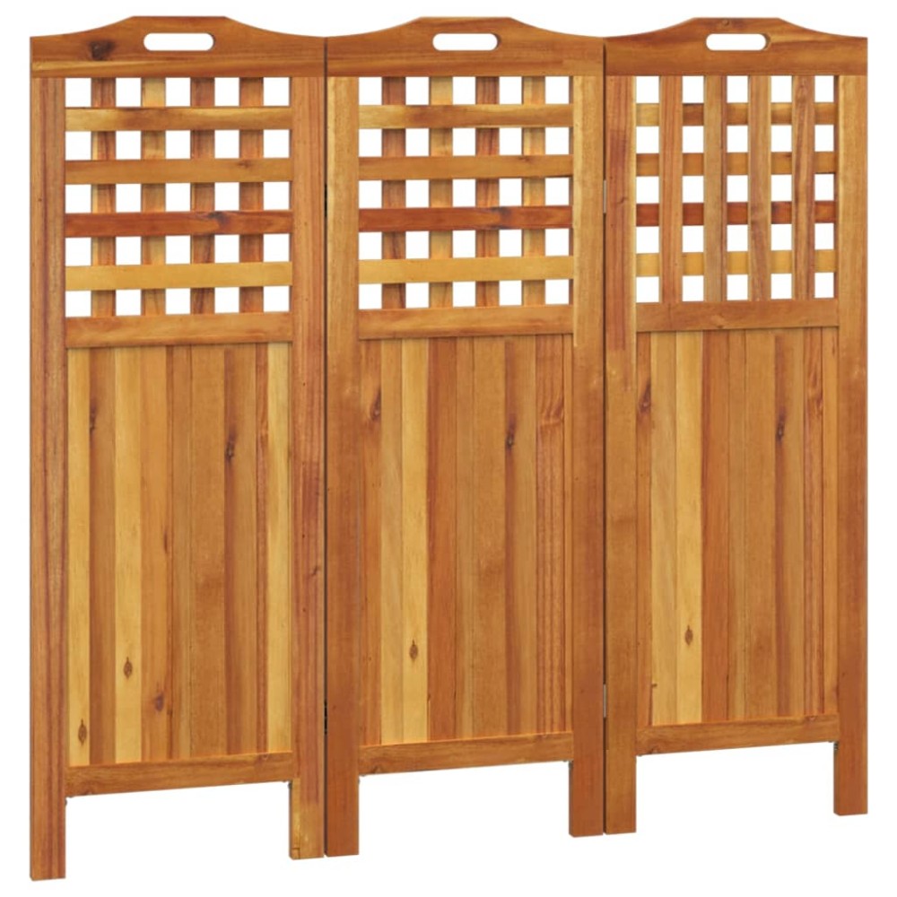 vidaXL Paravan de cameră 3 panouri 121,5x2x115 cm lemn masiv de acacia
