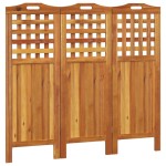 vidaXL Paravan de cameră 3 panouri 121,5x2x115 cm lemn masiv de acacia vidaXL Paravan de cameră 3 panouri 121,5x2x115 cm lemn masiv de acacia