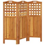 vidaXL Paravan de cameră 3 panouri 121,5x2x115 cm lemn masiv de acacia vidaXL Paravan de cameră 3 panouri 121,5x2x115 cm lemn masiv de acacia