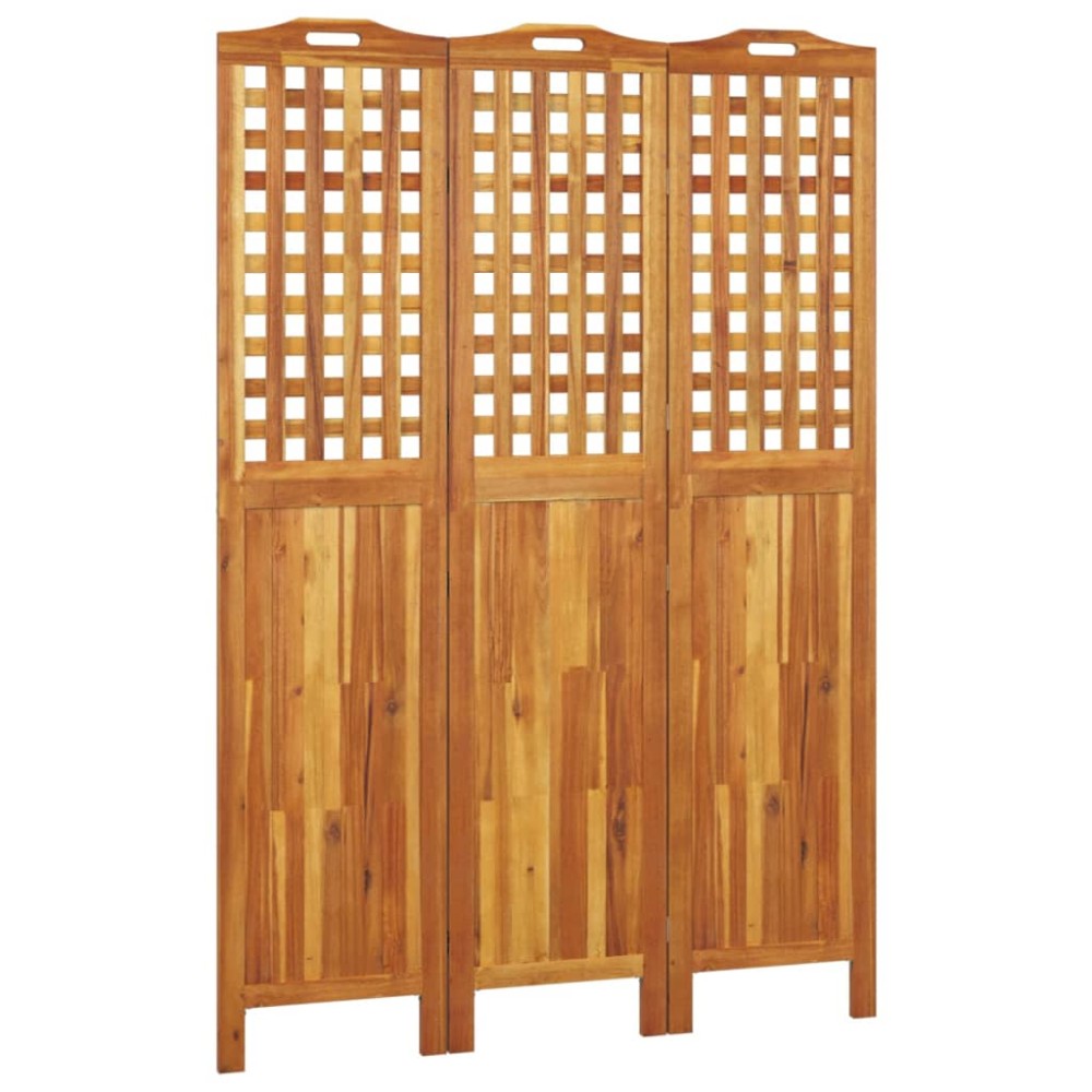 vidaXL Paravan de cameră 3 panouri 121,5x2x180 cm lemn masiv de acacia