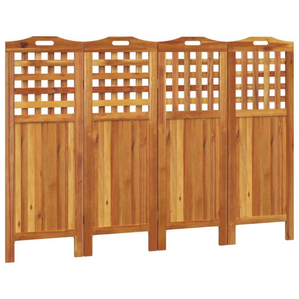 vidaXL Paravan de cameră 4 panouri 162x2x115 cm lemn masiv de acacia
