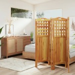 vidaXL Paravan de cameră 4 panouri 162x2x115 cm lemn masiv de acacia vidaXL Paravan de cameră 4 panouri 162x2x115 cm lemn masiv de acacia