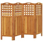 vidaXL Paravan de cameră 4 panouri 162x2x115 cm lemn masiv de acacia vidaXL Paravan de cameră 4 panouri 162x2x115 cm lemn masiv de acacia